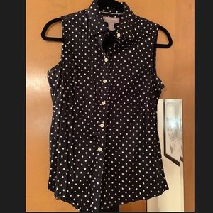 Banana Republic Navy Polka Dot Sleeveless Size 8